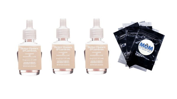 Aroma Accents Oil Refill 24 mL, Cashmere & Marshmallow - 3 packs - plus 3 My Outlet Mall Resealable Storage Pouches