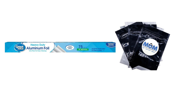 Heavy Duty Aluminum Foil - 1 pack -  75 square feet per pack - plus 3 My Outlet Mall Resealable Storage Pouches
