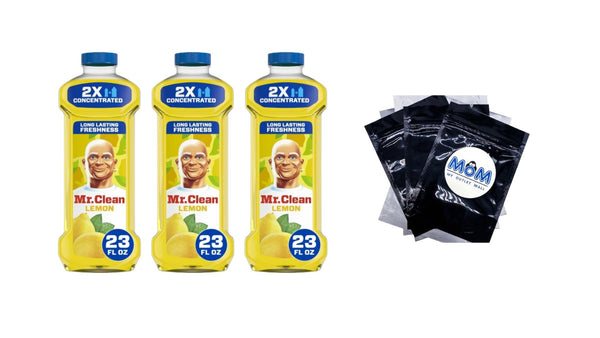 2X Concentrated Multi Surface Cleaner with Lemon Scent - 3 packs - 23 oz per pack - plus 3 My Outlet Mall Resealable Storage Pouches