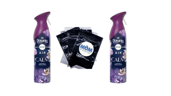 Air Mist Odor-Fighting Air Freshener Downy Calm Scent - 2 packs - 8.8 oz per pack - plus 3 My Outlet Mall Resealable Storage Pouches