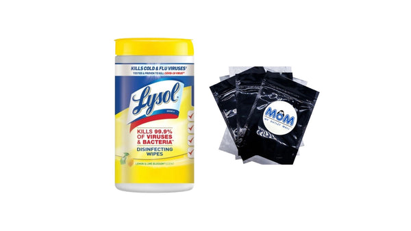 Disinfectant Wipes, Multi-Surface Antibacterial Cleaning Wipes, Lemon and Lime Blossom - 1 pack - 80 count per pack - plus 3 My Outlet Mall Resealable Storage Pouches