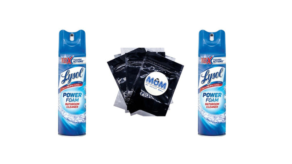 Bathroom Cleaner Spray, Power Aerosol - 2 packs - 24 oz per pack - plus 3 My Outlet Mall Resealable Storage Pouches