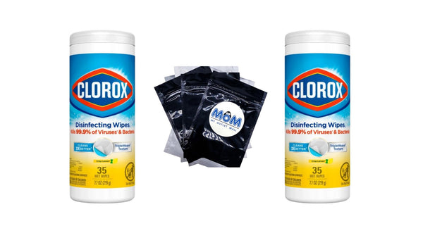 Bleach-Free Disinfecting and Cleaning Wipes, Crisp Lemon - 2 packs - 35 count per pack - plus 3 My Outlet Mall Resealable Storage Pouches