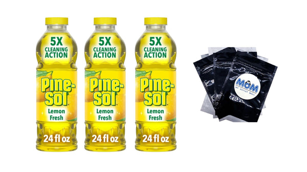 Multi-Surface Floor Cleaner, Lemon Fresh - 3 packs - 24 oz per pack - plus 3 My Outlet Mall Resealable Storage Pouches