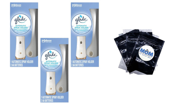 Automatic Spray Holder, Battery-Operated Air Freshener Spray - 3 packs - 10.2 oz per pack - plus 3 My Outlet Mall Resealable Storage Pouches