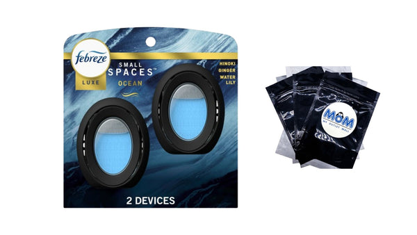 Small Spaces Air Freshener, Odor-Fighting, Ocean Scent - 1 pack - 2 count per pack - plus 3 My Outlet Mall Resealable Storage Pouches