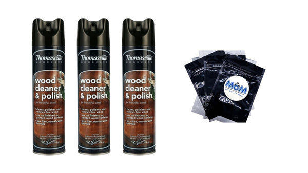 Wood Cleaner & Polish - 3 packs - 12.5 oz per pack - plus 3 My Outlet Mall Resealable Storage Pouches
