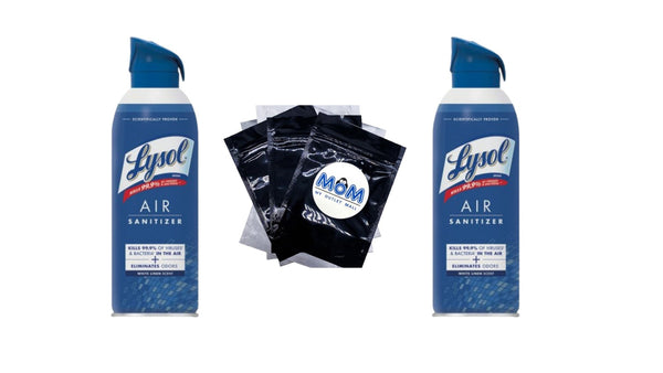 Air Sanitizer Spray, For Air Sanitization and Odor Elimination, White Linen Scent - 2 packs - 10 oz per pack - plus 3 My Outlet Mall Resealable Storage Pouches