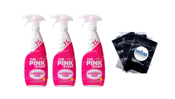 Bathroom Foam Spray, All Purpose Cleaner, Rhubarb Scent - 3 packs - 25.36 oz per pack - plus 3 My Outlet Mall Resealable Storage Pouches