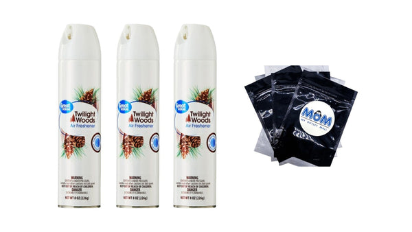 Aerosol Air Freshener, Twilight Woods - 3 packs - 8 oz - per pack - plus 3 My Outlet Mall Resealable Storage Pouches