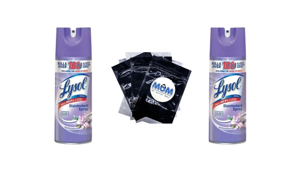 Disinfectant Spray, Sanitizing and Antibacterial Spray, Early Morning Breeze Scent - 2 packs - 12.5 oz per pack - plus 3 My Outlet Mall Resealable Storage Pouches
