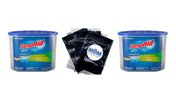 Moisture Absorber for Boats and RVs with Activated Charcoal, Fragrance Free -  2 packs - 18 oz per pack plus 3 My Outlet Mall Resealable Storage Pouches