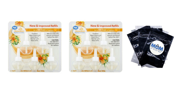Scented Oil Refills, Hawaiian, 0.67 oz - 2 packs - 5 count per pack - plus 3 My Outlet Mall Resealable Storage Pouches