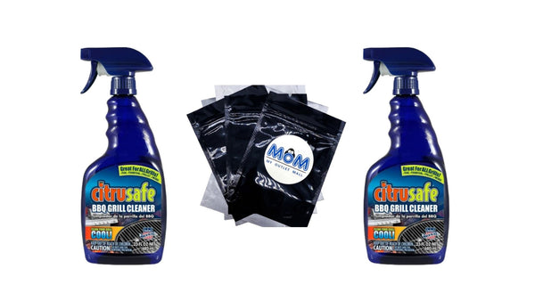 BBQ Grill and Grate Cleaner, All Purpose Cleaner - 2 packs -  23 oz - per pack - plus 3 My Outlet Mall Resealable Storage Pouches