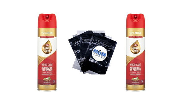 Wood Cleaner, Polish and Protector - 2 packs - 11.5 oz per pack - plus 3 My Outlet Mall Resealable Storage Pouches