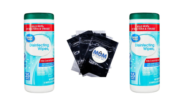 Fresh Scent Disinfecting Wipes- 2 packs - 35 count per pack - plus 3 My Outlet Mall Resealable Storage Pouches