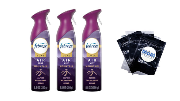 Air Effects Mountain Scent Air Freshener - 3 packs - 8.8 oz per pack - plus 3 My Outlet Mall Resealable Storage Pouches