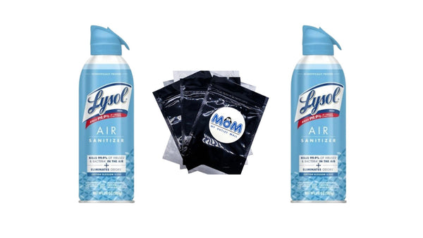 Air Sanitizer Spray, For Air Sanitization & Odor Elimination, Cotton Blossom Scent - 2 packs - 10 oz per pack - plus 3 My Outlet Mall Resealable Storage Pouches