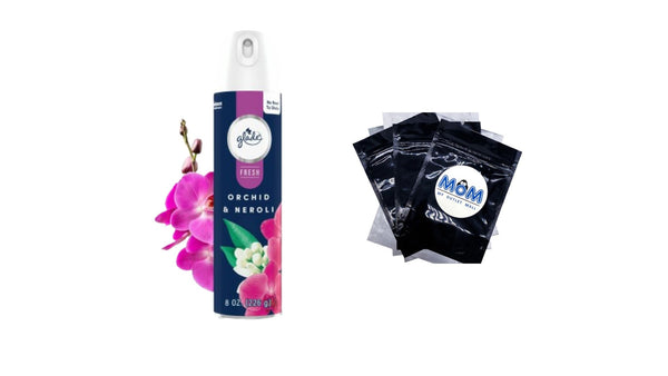 Air Freshener Spray, Orchid & Neroli, Fresh Collection, Fragrance Infused with Essential Oils, 100% Natural Propellent - 1 pack - 8.0 oz per pack - plus 3 My Outlet Mall Resealable Storage Pouches