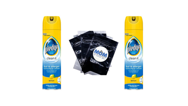Dust & Allergen Multisurface Cleaner, Lemon - 2 packs - 9.7 oz - per pack - plus 3 My Outlet Mall Resealable Storage Pouches