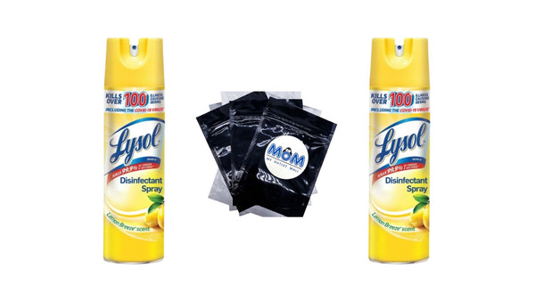 Disinfectant Spray, Sanitizing and Antibacterial Spray, For Disinfecting and Deodorizing, Lemon Breeze - 2 packs - 19 oz per pack - plus 3 My Outlet Mall Resealable Storage Pouches