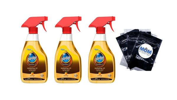 Restore & Shine Furniture Spray Cleaner with Orange Oil Polish - 3 packs - 16 oz per pack - plus 3 My Outlet Mall Resealable Storage Pouches