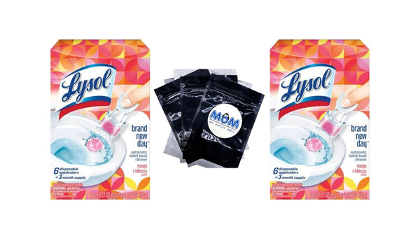 Click Gel Automatic Toilet Bowl Cleaner For Cleaning and Refreshing, Brand New Day Mango & Hibiscus - 2 pack - 6 counts per pack - plus 3 My Outlet Mall Resealable Storage Pouches