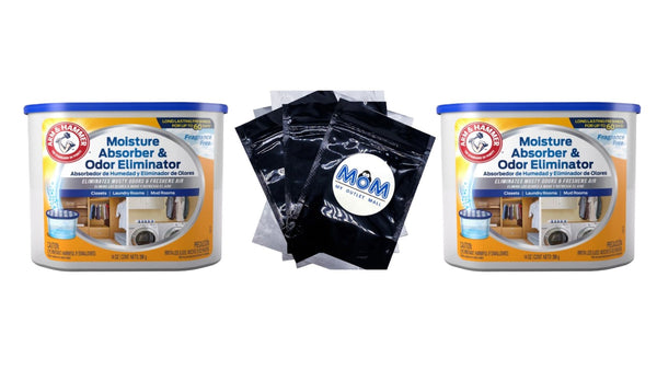 Fragrance Free Disposable Moisture Absorber -  2 packs - 14 oz per pack plus 3 My Outlet Mall Resealable Storage Pouches