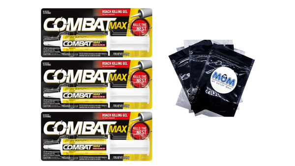 Roach Killing Gel for Indoor and Outdoor Use, 1 Syringe -  3 packs - 2.1 oz per pack plus 3 My Outlet Mall Resealable Storage Pouches
