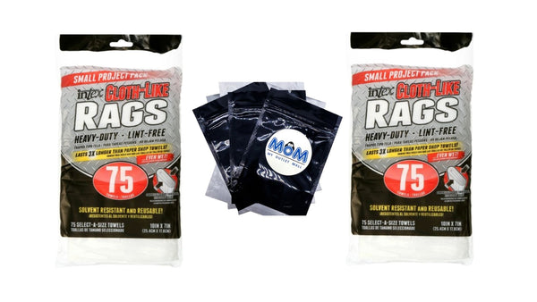Cloth-Like Cleaning Rags - 2 packs - 75 count per pack - plus 3 My Outlet Mall Resealable Storage Pouches