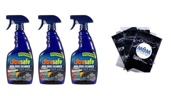 BBQ Grill and Grate Cleaner, All Purpose Cleaner - 3 packs -  23 oz - per pack - plus 3 My Outlet Mall Resealable Storage Pouches