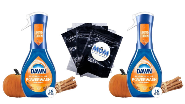 Powerwash Spray, Dish Soap, Dishwashing Liquid, Pumpkin Spice, 1 Starter Kit - 2 Packs - 16 oz per pack - plus 3 My Outlet Mall Resealable Storage Pouches