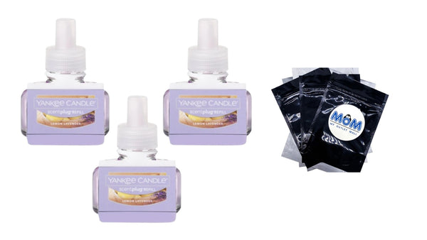 Candle Lemon Lavender ScentPlug Refill - 3 packs - 0.625 oz per pack - plus 3 My Outlet Mall Resealable Storage Pouches