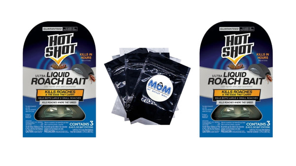 Ultra Liquid Roach Bait, Roach Killer, Kills Roaches & the Eggs They Carry -  2 packs - 3 count per pack plus 3 My Outlet Mall Resealable Storage Pouches