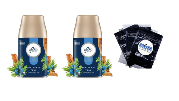 Automatic Spray Refill, Air Freshener,&nbsp;Infused with Essential Oils, Juniper & Teak - 2 packs - 6.2 oz per pack - plus 3 My Outlet Mall Resealable Storage Pouches