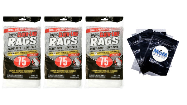 Cloth-Like Cleaning Rags - 3 packs - 75 count per pack - plus 3 My Outlet Mall Resealable Storage Pouches