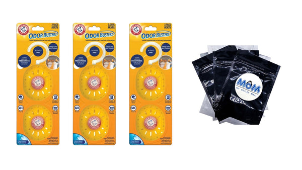 Odor Busterz Closet Mate -  3 packs - 2 count per pack plus 3 My Outlet Mall Resealable Storage Pouches