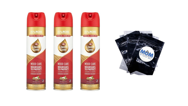 Wood Cleaner, Polish and Protector - 3 packs - 11.5 oz per pack - plus 3 My Outlet Mall Resealable Storage Pouches