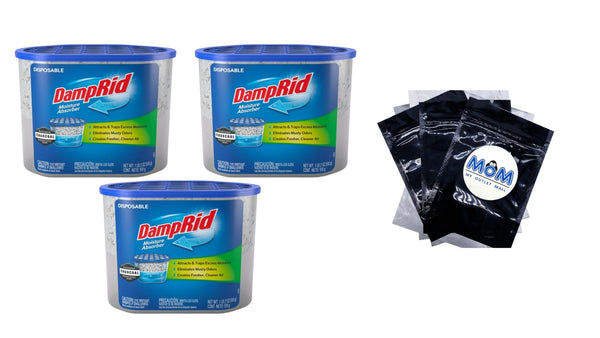 Moisture Absorber for Boats and RVs with Activated Charcoal, Fragrance Free -  3 packs - 18 oz per pack plus 3 My Outlet Mall Resealable Storage Pouches