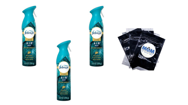 Air Freshener Spray, Odor-Fighting Room Spray, Rainforest - 3 packs - 8.8 oz per pack - plus 3 My Outlet Mall Resealable Storage Pouches