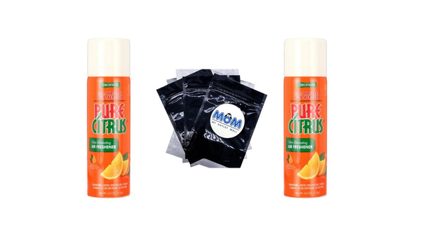 Citrus Orange Air Freshener -  2 packs - 4 oz per pack plus 3 My Outlet Mall Resealable Storage Pouches