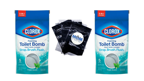 Foaming Toilet Bomb Toilet Bowl Cleaner, Bleach Free, Fresh Scent - 2 packs -  5 count per pack - plus 3 My Outlet Mall Resealable Storage Pouches