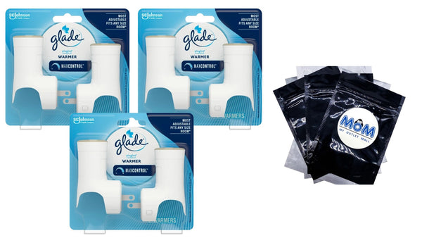 PlugIns Air Freshener Warmer, Holds Essential Oil Infused Wall Plug In Refill - 3 packs - 2 Count per pack - plus 3 My Outlet Mall Resealable Storage Pouches