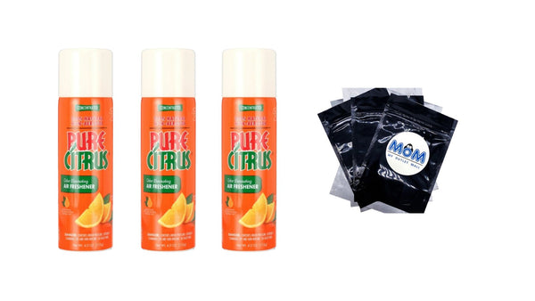 Citrus Orange Air Freshener -  3 packs - 4 oz per pack plus 3 My Outlet Mall Resealable Storage Pouches