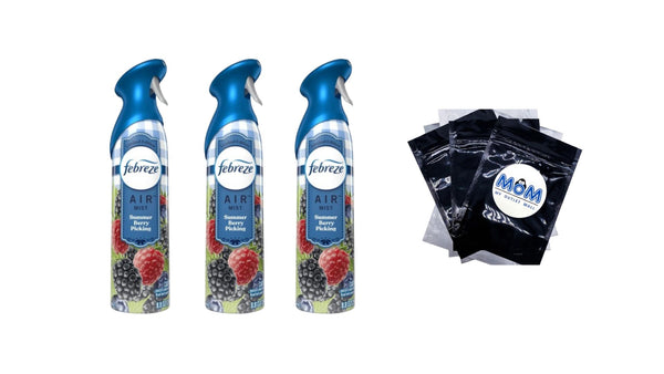 Air Freshener Spray, Odor-Fighting Room Spray, Summer Berry Picking -  3 packs - 8.8 oz per pack - plus 3 My Outlet Mall Resealable Storage Pouches
