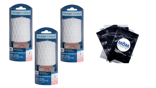 Candle White/Pink Sands ScentPlug Fragrance Diffuser Starter Kit - 3 packs -plus 3 My Outlet Mall Resealable Storage Pouches