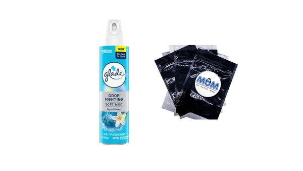 Freshener Spray, Aqua Waves Scent, Fragrance Infused with Essential Oils - 1 pack - 8.0 oz per pack - plus 3 My Outlet Mall Resealable Storage Pouches
