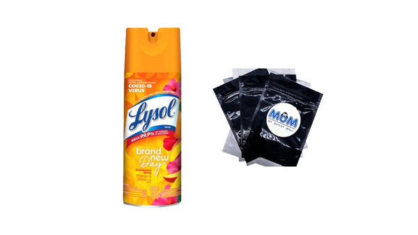 Disinfectant Spray, Sanitizing and Antibacterial Spray, For Disinfecting and Deodorizing, Brand New Day - Mango & Hibiscus - 1 pack - 12.5 oz per pack - plus 3 My Outlet Mall Resealable Storage Pouches