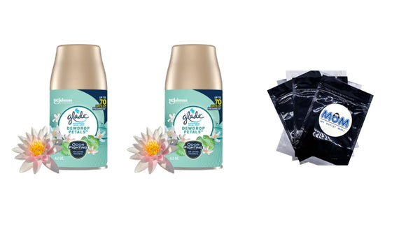 Automatic Spray Air Freshener Refill, Dewdrop Petals - 2 packs - 6.2 oz per pack - plus 3 My Outlet Mall Resealable Storage Pouches