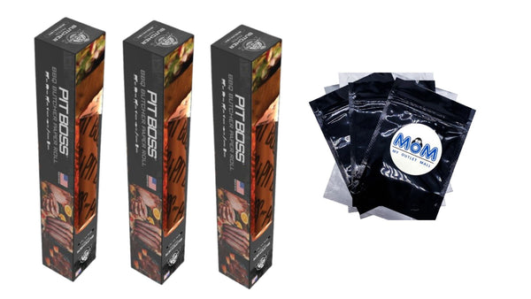 Multi-Purpose Butcher Paper Roll - 3 packs -  18" x 100 ft per pack - plus 3 My Outlet Mall Resealable Storage Pouches
